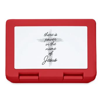 Jesus Christus Kreuz Glauben Spruch Geschenk - Brotdose - Rot - Vorne