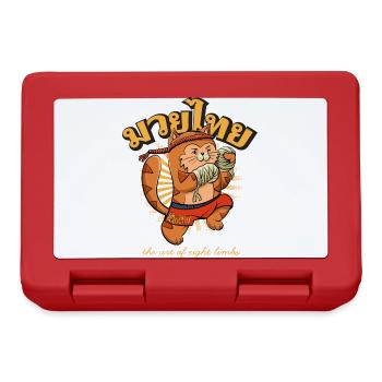 Muay Thai Kids Mascot Kitten - Lunchbox - red - Front