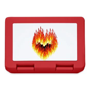 Valentin Valentin Herz Feuer Flamme heiße Liebe - Brotdose - Rot - Vorne