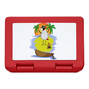 Pirate Chicken Buccaneer Island Eye Patch Adventure - Lunchbox - red - Front