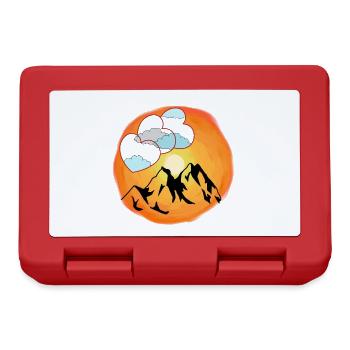 Sunshine Hearts Mountains Mountain Clouds Nature - Lunchbox - red - Front