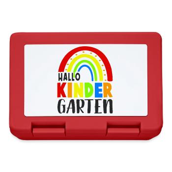 Hallo Kindergarten Gruppe Kita 1. Tag Tagesstätte - Brotdose - Rot - Vorne