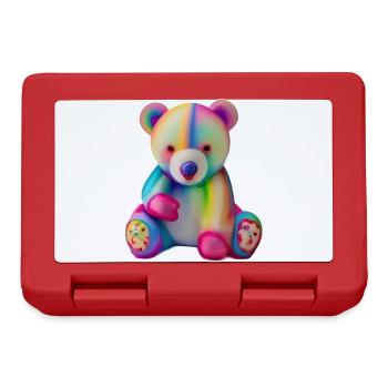 Multicolored teddy bear - Lunchbox - red - Front