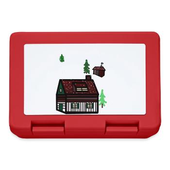 Winter Christmas Tirol Alpen Alm Schnee Xmas Natur - Brotdose - Rot - Vorne