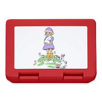 Ostern Osterhase Kinder Kaninchen Ostereier Eier - Brotdose - Rot - Vorne