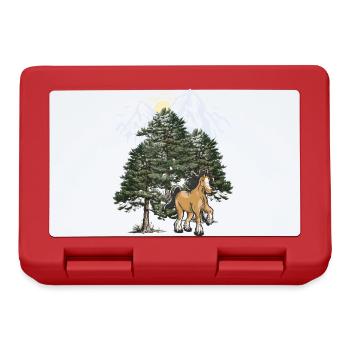 Mountains, Mountains, Horse, Black Forest, Tyrol, Alps - Lunchbox - red - Front