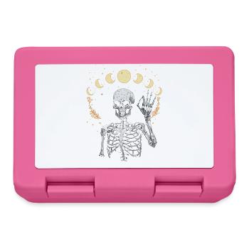 Mond Geist Skelett Geisterstunde Halloween Spuk - Brotdose - Pink - Vorne