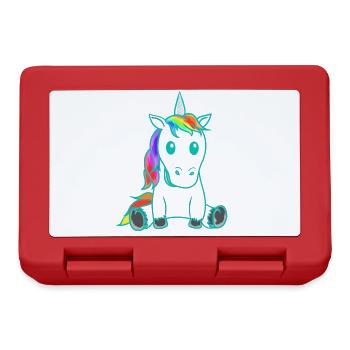 Unicorn Mythical Creature Colorful Retro Vintage 80s - Lunchbox - red - Front