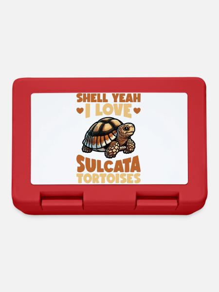 Sulcata Tortoise Tortoise Gift Tortoises - Lunchbox - red