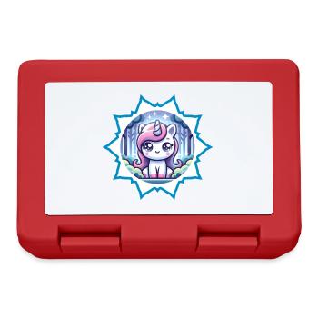 Cute unicorn in the forest with stars - Lunchbox - red - Front