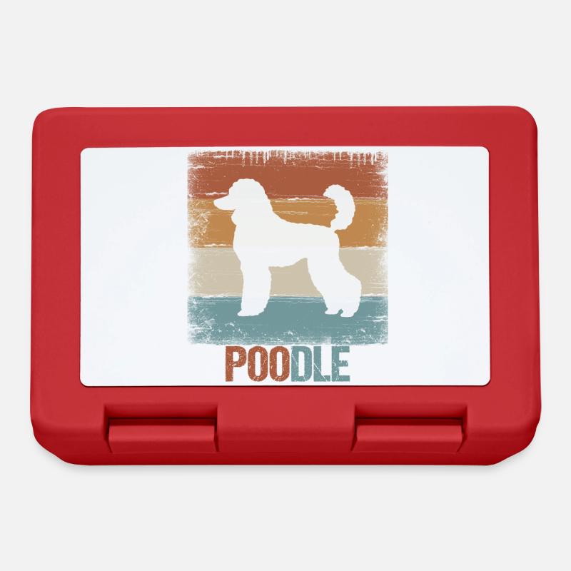 Pudel Poodle Hund Geschenk - Brotdose - Rot