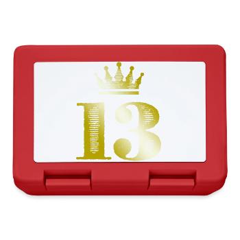 13 Chiffre Couronne Or - Boîte à goûter - rouge - Devant