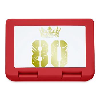 80 Zahl Krone - Brotdose - Rot - Vorne