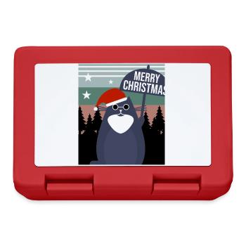 Merry Christmas Cat - Brotdose - Rot - Vorne