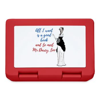 Un bon livre et Mr Darcy - Boîte à goûter - rouge - Devant