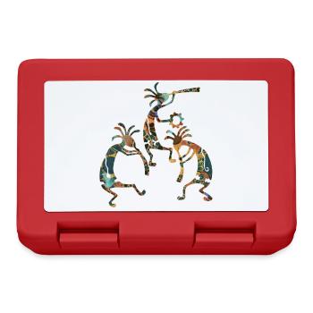 Native Americans - Kokopelli Musicans Trio 3 - Lunchbox - red - Front