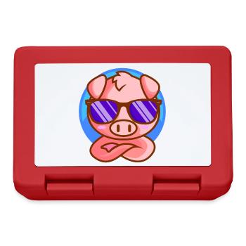 Little piglet with sunglasses - Lunchbox - red - Front