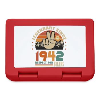 motorcycle anniversary born in 1942 biker 80 years - Lunchbox - red - Front