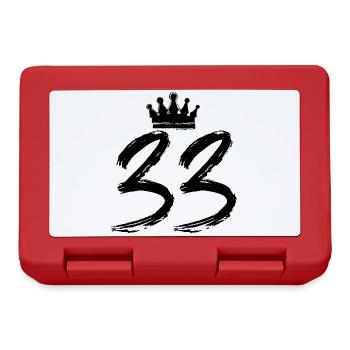 33 Zahl Krone - Brotdose - Rot - Vorne