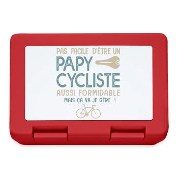 papy cycliste formidable vélo velo vélos - Boîte à goûter - rouge - Devant