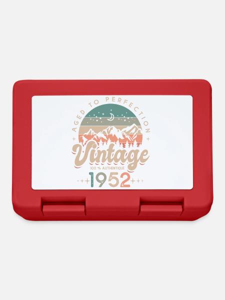 1952 Vintage anniversaire 70 ans - Boîte à goûter - rouge