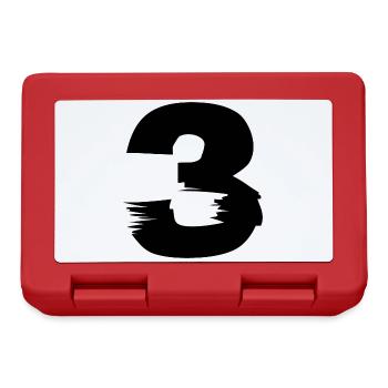 3 Zahl - Brotdose - Rot - Vorne