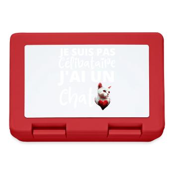 Je suis pas célibataire j'ai un chat - Boîte à goûter - rouge - Devant