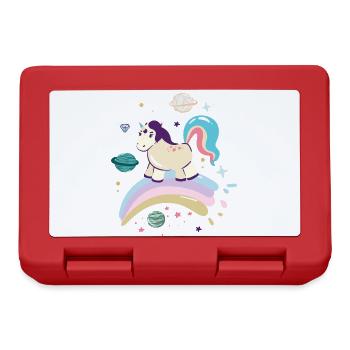 Licorne céleste sur arc-en-ciel - Boîte à goûter - rouge - Devant