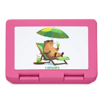 Motif du capybara d’été de Caipibara - Boîte à goûter - rose - Devant