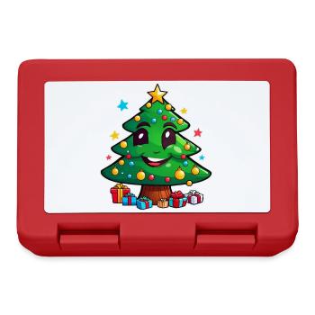 Cute Christmas tree with gifts - Lunchbox - red - Front