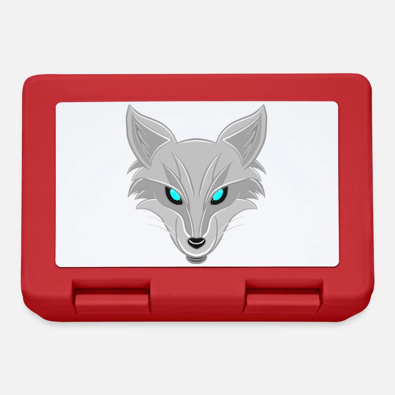 Silver Fox - Elegant Animal Lover Design - Lunchbox - red