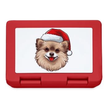 Pomeranian Christmas Portrait Pomeranian Dog - Lunchbox - red - Front
