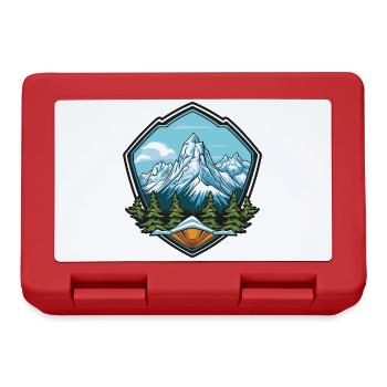 Berge Wandern Symbol - Brotdose - Rot - Vorne