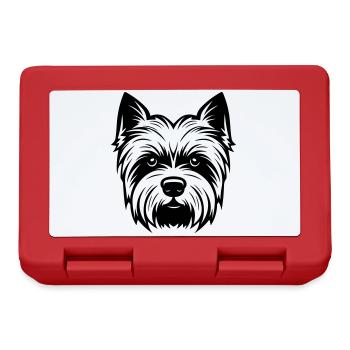 Yorkshire Terrier Dog Head - Lunchbox - red - Front