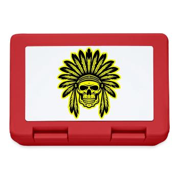 Apache Indian Chief Skull - Lunchbox - red - Front