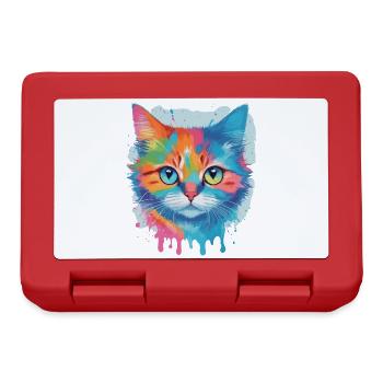 Niedliche Katze - Brotdose - Rot - Vorne