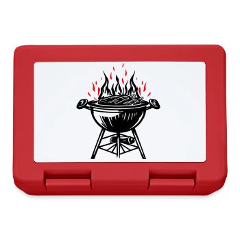 Grill, Fire, Grill, Meat - Lunchbox - red - Front