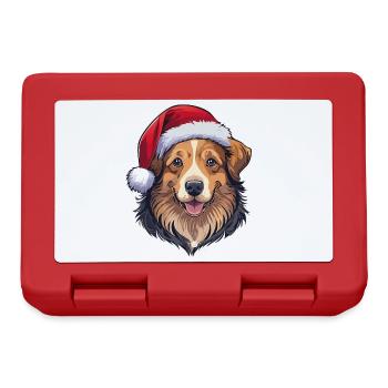 10 Cute Dog Santa Claus with Hat - Lunchbox - red - Front