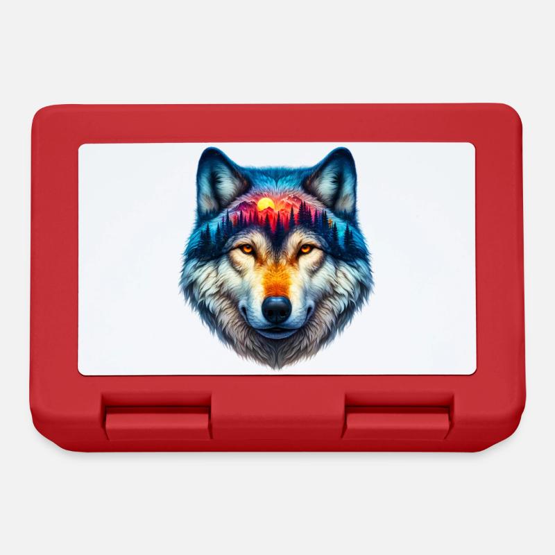 Wolf - Brotdose - Rot
