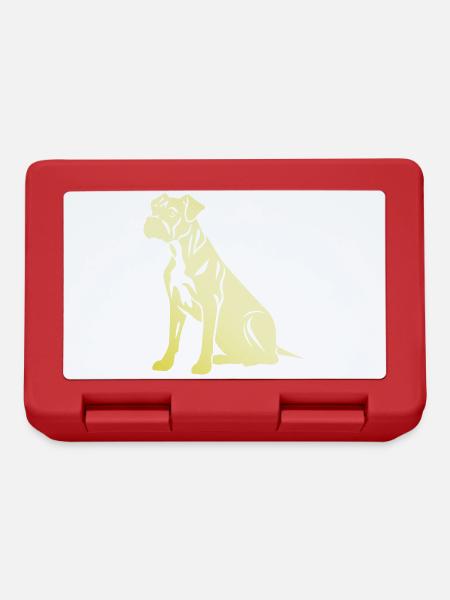 Boxer Hund Silhouette - Brotdose - Rot