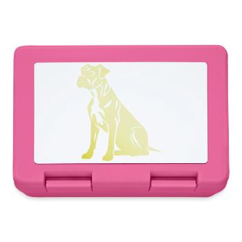 Silhouette de chien boxer - Boîte à goûter - rose - Devant