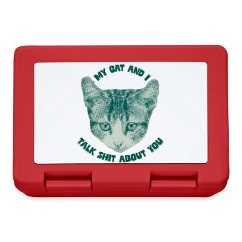 Sassy Cat Talk – Funny Cat Theme - Lunchbox - red - Front