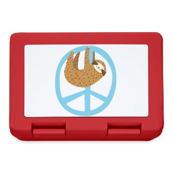 Faultier Peacezeichen - Brotdose - Rot - Vorne