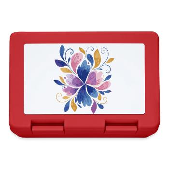 Elegantes Schmetterlings-Blumendesign - Brotdose - Rot - Vorne
