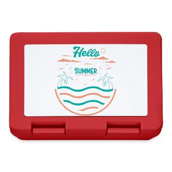 Sommerliches Palmen Strand Design - Brotdose - Rot - Vorne