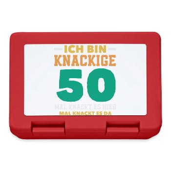 Lustiges 50. Geburtstag Geburtstagsshirt Geschenk - Brotdose - Rot - Vorne