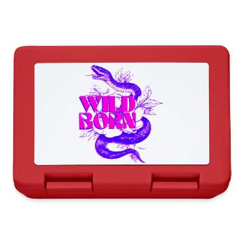 Wild geborene Neonschlange mit fettem Text - Brotdose - Rot - Vorne
