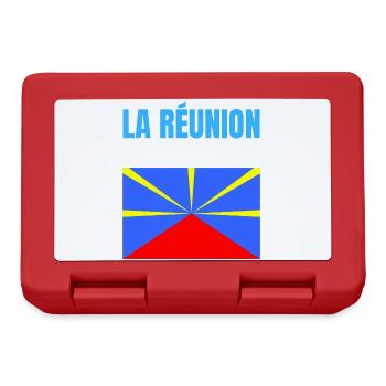T-shirt drapeau La Réunion volcan - Boîte à goûter - rouge - Devant