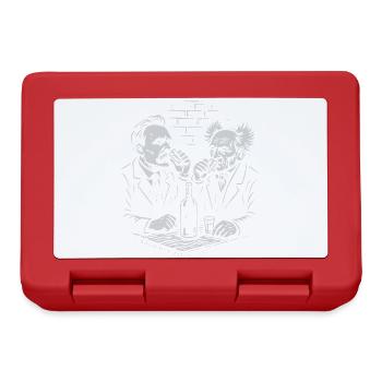 Nietzsche and Schopenhauer drinking vodka in a pub - Lunchbox - red - Front