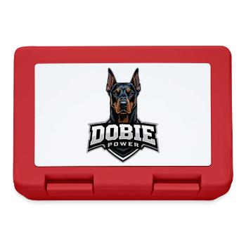 Dobie Power Doberman Motif - Lunchbox - red - Front